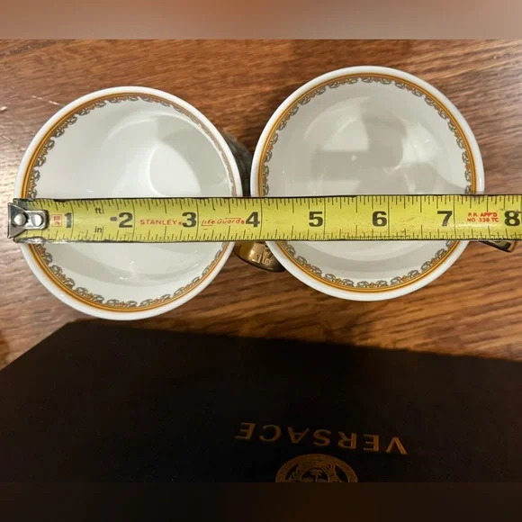 RARE Versace Rosenthal Collab Gold Trim Pink & Blue Mug Set New in Box - Picture 7 of 15